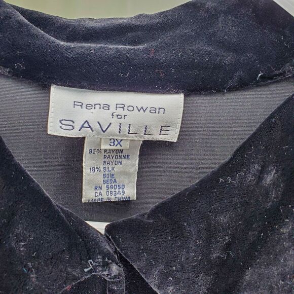 Rena Rowan Velvet Pants Button Tunic Set Women 2X/3X Black Pull-On Quiet Luxury - Picture 6 of 16